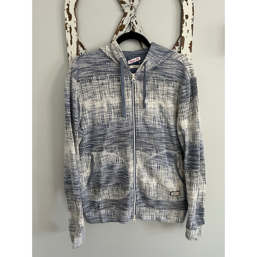 johnnie-O Men's Small Wake Blue Ombre Full‎ Zip Two Pocket Pascal Hoodie
